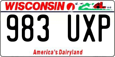 WI license plate 983UXP