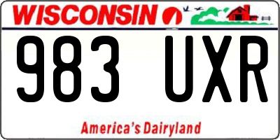 WI license plate 983UXR