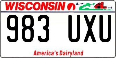 WI license plate 983UXU