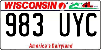 WI license plate 983UYC