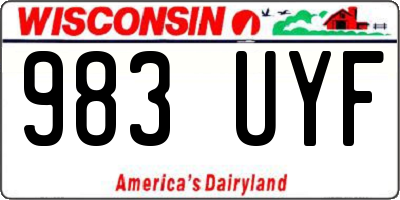 WI license plate 983UYF