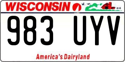 WI license plate 983UYV