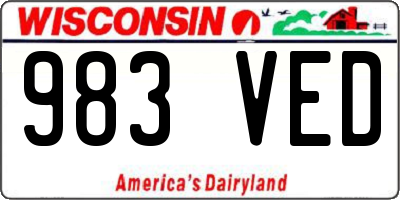 WI license plate 983VED
