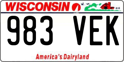 WI license plate 983VEK