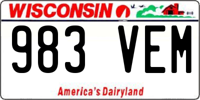 WI license plate 983VEM
