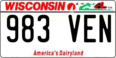 WI license plate 983VEN