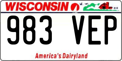 WI license plate 983VEP