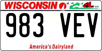 WI license plate 983VEV