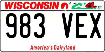 WI license plate 983VEX