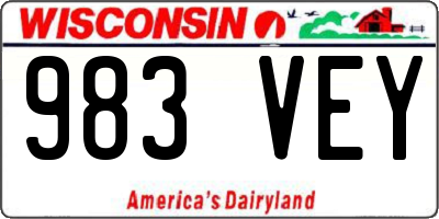 WI license plate 983VEY