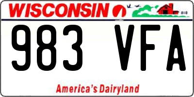 WI license plate 983VFA