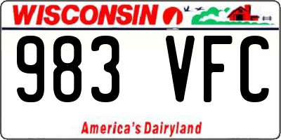 WI license plate 983VFC