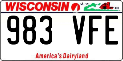 WI license plate 983VFE