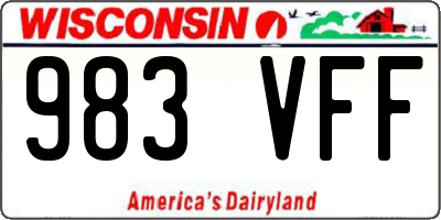 WI license plate 983VFF
