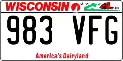 WI license plate 983VFG