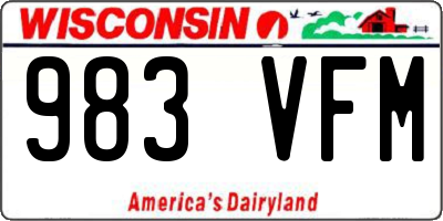 WI license plate 983VFM