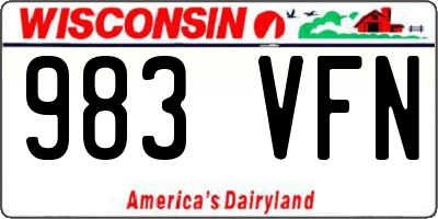 WI license plate 983VFN