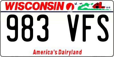 WI license plate 983VFS