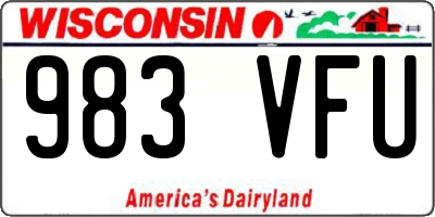 WI license plate 983VFU