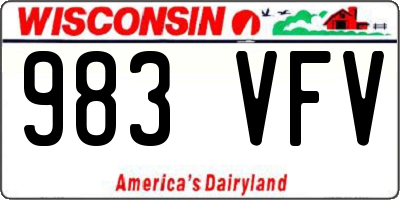 WI license plate 983VFV