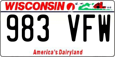 WI license plate 983VFW