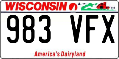 WI license plate 983VFX