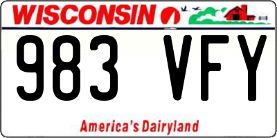 WI license plate 983VFY