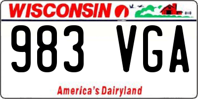 WI license plate 983VGA