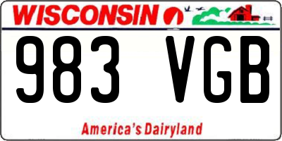 WI license plate 983VGB