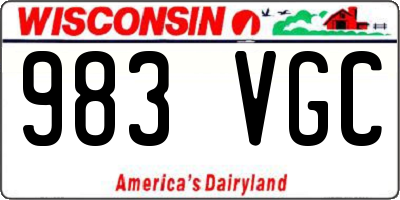 WI license plate 983VGC