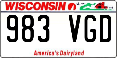 WI license plate 983VGD