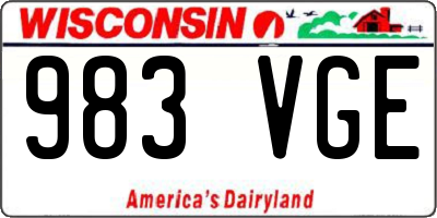 WI license plate 983VGE