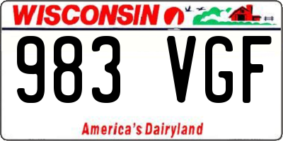 WI license plate 983VGF