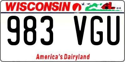 WI license plate 983VGU