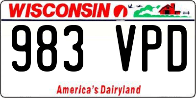 WI license plate 983VPD