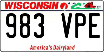 WI license plate 983VPE