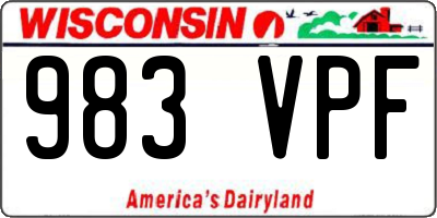 WI license plate 983VPF