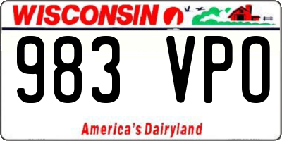 WI license plate 983VPO