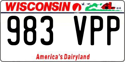 WI license plate 983VPP
