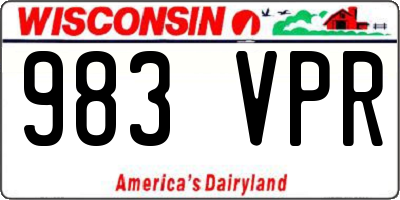 WI license plate 983VPR