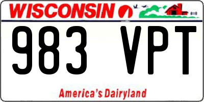 WI license plate 983VPT