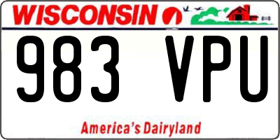 WI license plate 983VPU