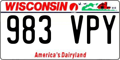 WI license plate 983VPY