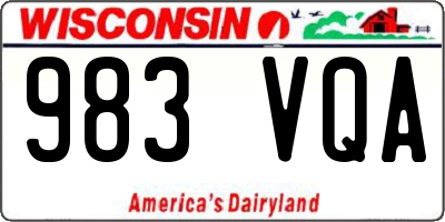 WI license plate 983VQA