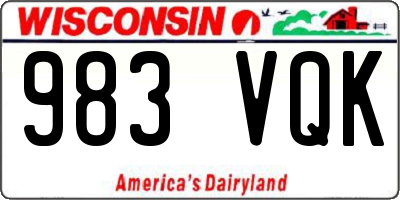 WI license plate 983VQK