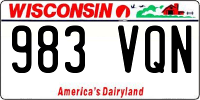 WI license plate 983VQN
