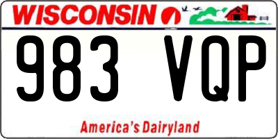 WI license plate 983VQP