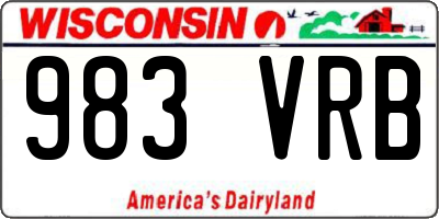 WI license plate 983VRB