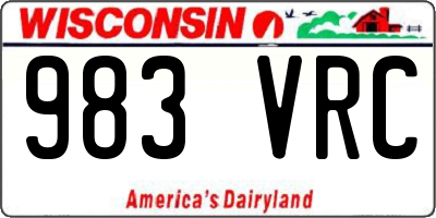WI license plate 983VRC