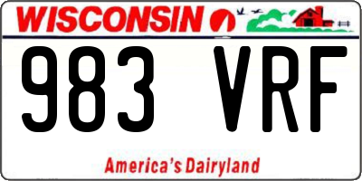 WI license plate 983VRF